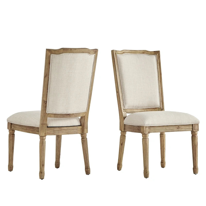 Chaises de salle à manger en lin Deana Ornate (Lot de 2) par iNSPIRE Q Artisan
