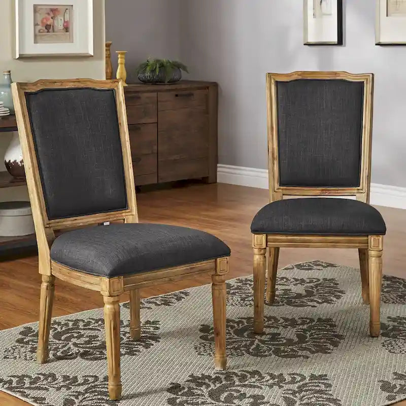 Chaises de salle à manger en lin Deana Ornate (Lot de 2) par iNSPIRE Q Artisan