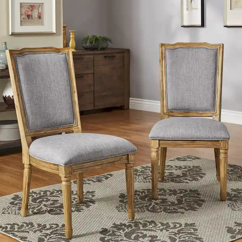Chaises de salle à manger en lin Deana Ornate (Lot de 2) par iNSPIRE Q Artisan