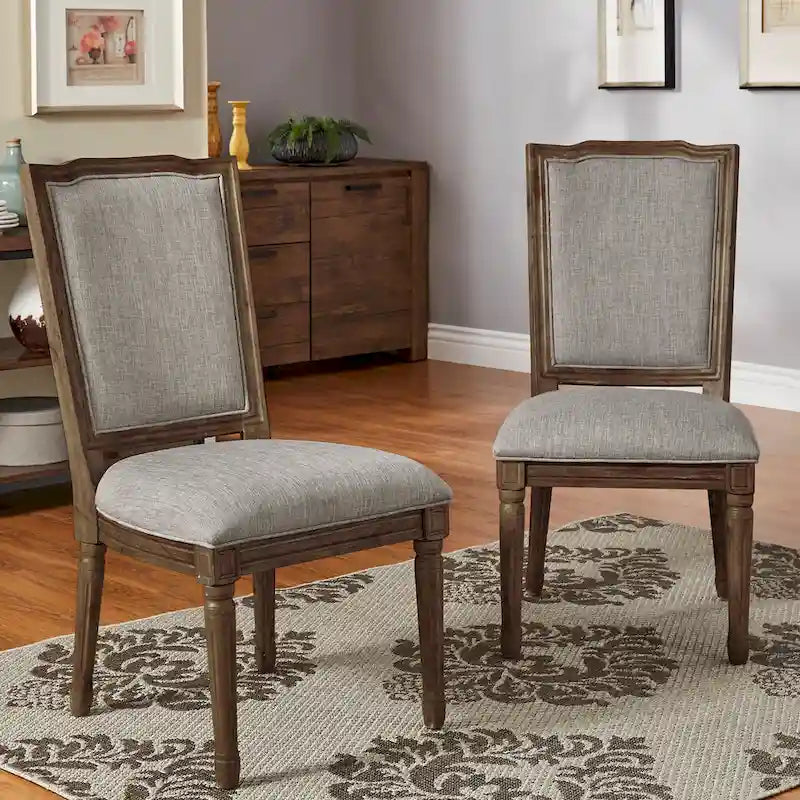 Chaises de salle à manger en lin Deana Ornate (Lot de 2) par iNSPIRE Q Artisan