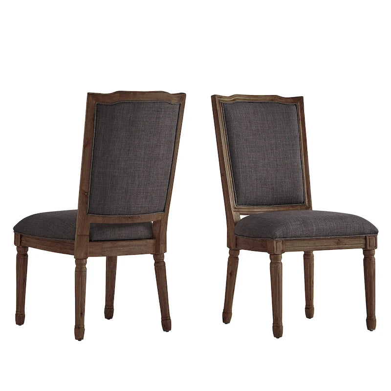 Chaises de salle à manger en lin Deana Ornate (Lot de 2) par iNSPIRE Q Artisan