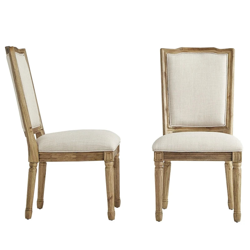 Chaises de salle à manger en lin Deana Ornate (Lot de 2) par iNSPIRE Q Artisan