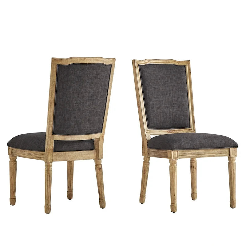 Chaises de salle à manger en lin Deana Ornate (Lot de 2) par iNSPIRE Q Artisan