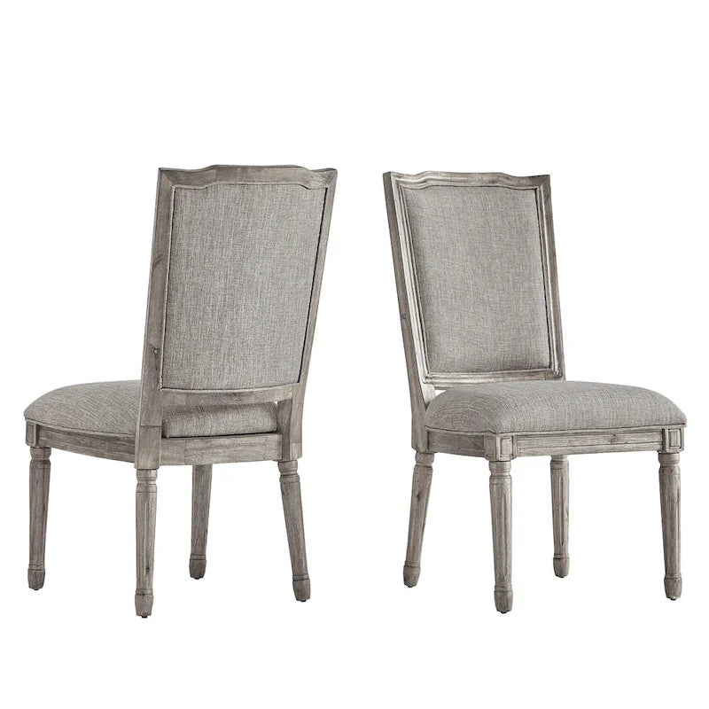 Chaises de salle à manger en lin Deana Ornate (Lot de 2) par iNSPIRE Q Artisan