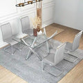 Chaise de salle à manger avec pieds en métal chromé en forme de C (lot de 4)