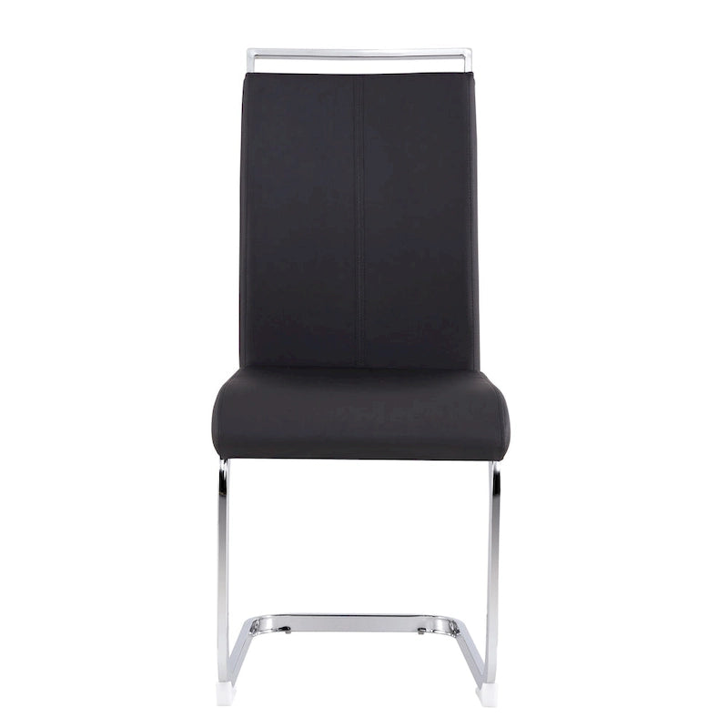 Chaise de salle à manger avec pieds en métal chromé en forme de C (lot de 4)