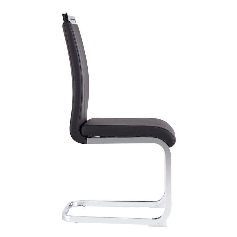 Chaise de salle à manger avec pieds en métal chromé en forme de C (lot de 4)