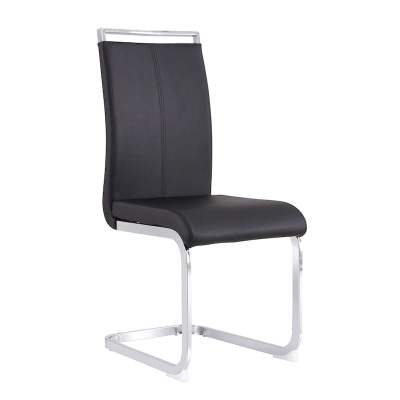 Chaise de salle à manger avec pieds en métal chromé en forme de C (lot de 4)