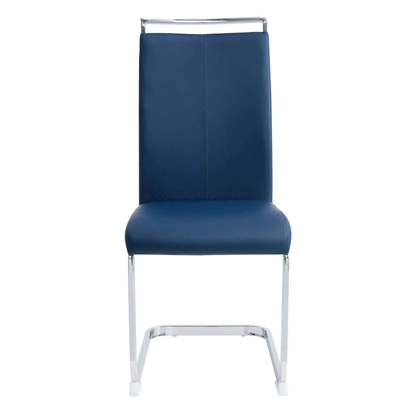 Chaise de salle à manger avec pieds en métal chromé en forme de C (lot de 4)