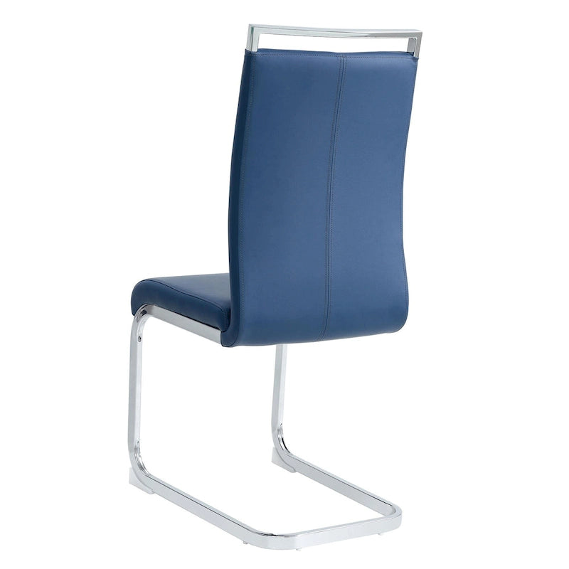 Chaise de salle à manger avec pieds en métal chromé en forme de C (lot de 4)
