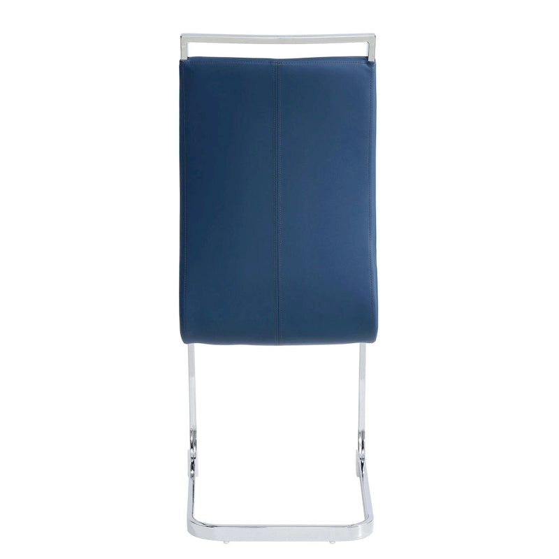 Chaise de salle à manger avec pieds en métal chromé en forme de C (lot de 4)