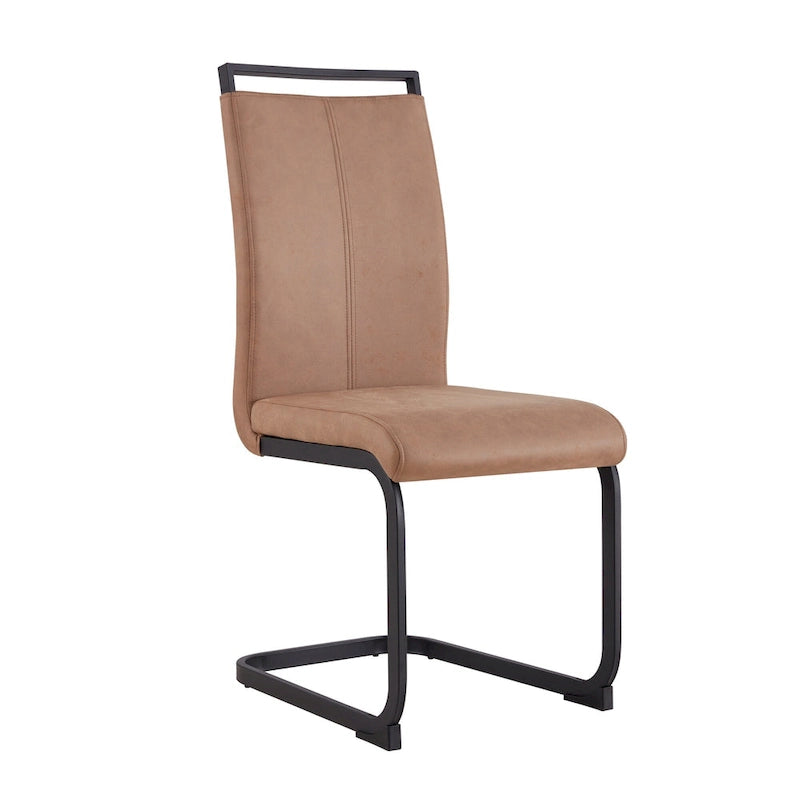 Chaise de salle à manger avec pieds en métal chromé en forme de C (lot de 4)