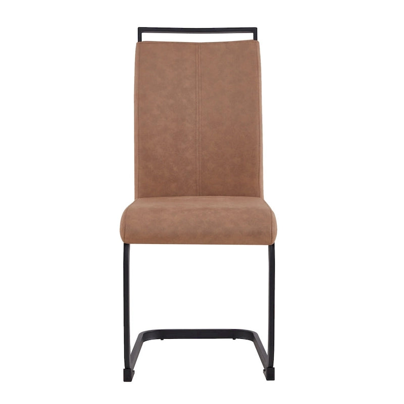Chaise de salle à manger avec pieds en métal chromé en forme de C (lot de 4)