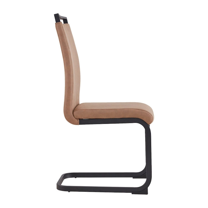 Chaise de salle à manger avec pieds en métal chromé en forme de C (lot de 4)