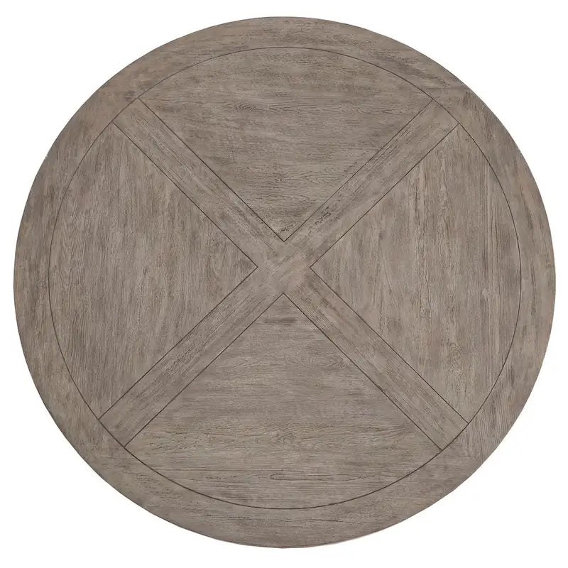 Table de salle à manger Benchwright ronde en chêne gris antique par iNSPIRE Q Artisan