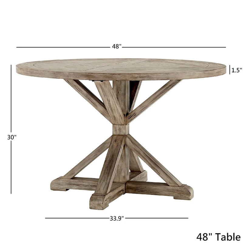 Table de salle à manger Benchwright ronde en chêne gris antique par iNSPIRE Q Artisan