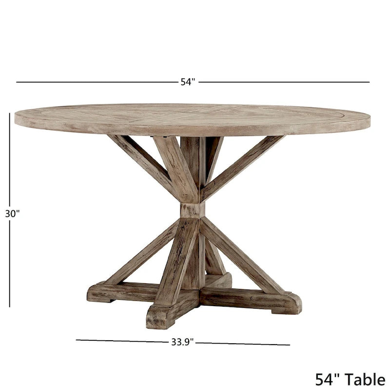 Table de salle à manger Benchwright ronde en chêne gris antique par iNSPIRE Q Artisan