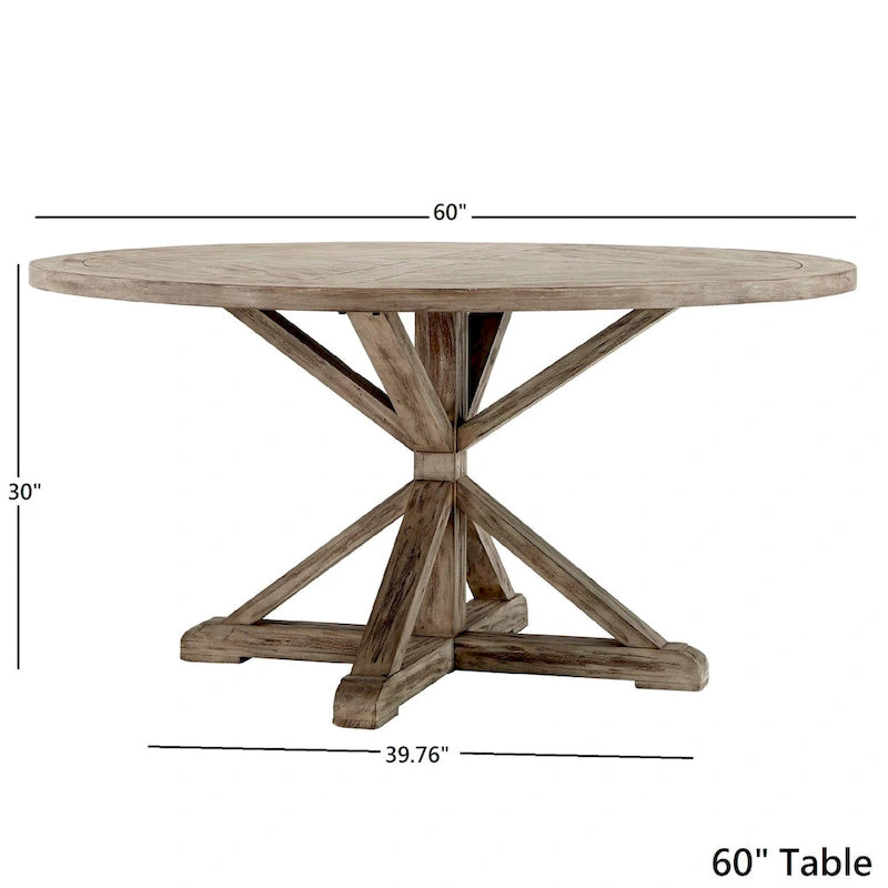 Table de salle à manger Benchwright ronde en chêne gris antique par iNSPIRE Q Artisan