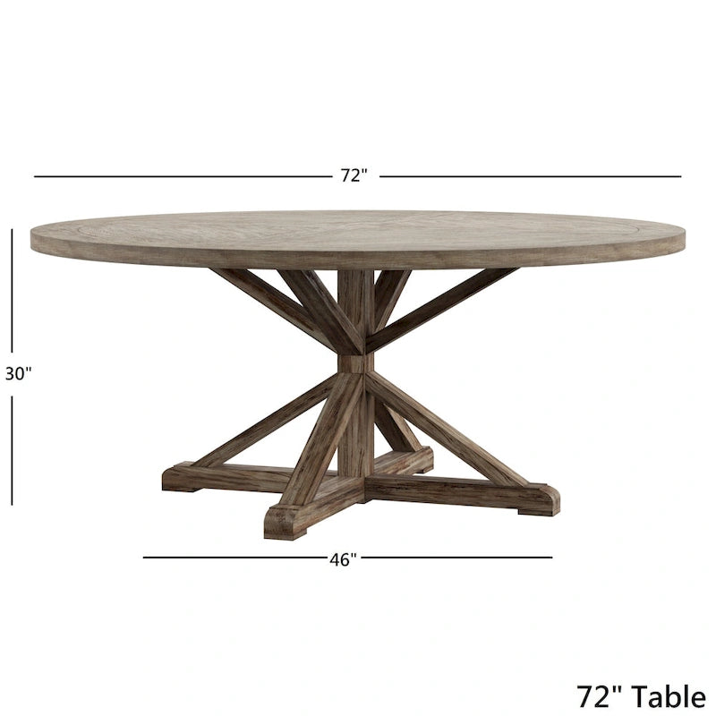 Table de salle à manger Benchwright ronde en chêne gris antique par iNSPIRE Q Artisan