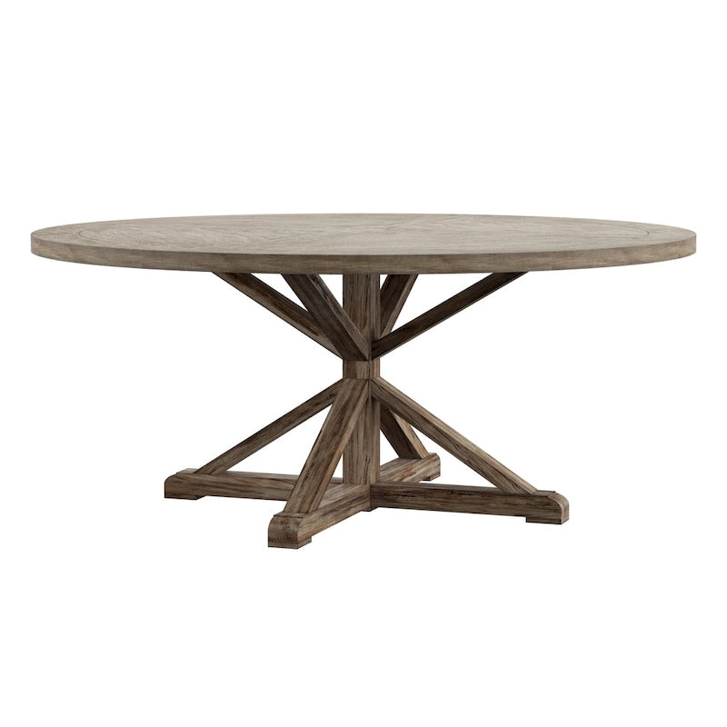 Table de salle à manger Benchwright ronde en chêne gris antique par iNSPIRE Q Artisan