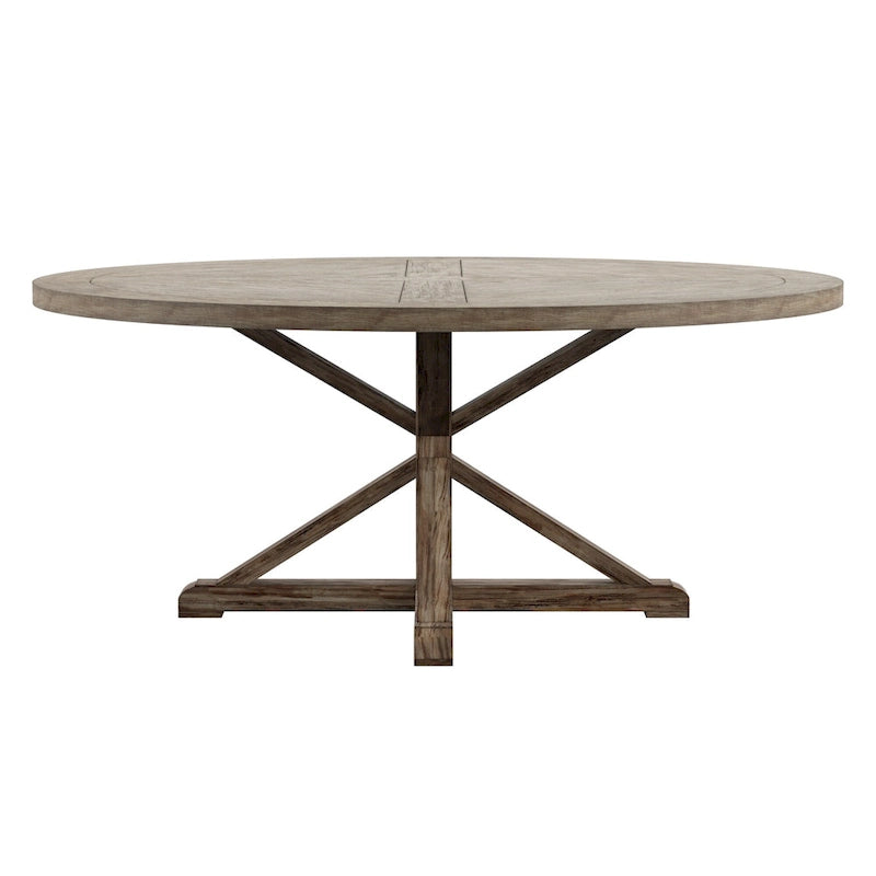Table de salle à manger Benchwright ronde en chêne gris antique par iNSPIRE Q Artisan