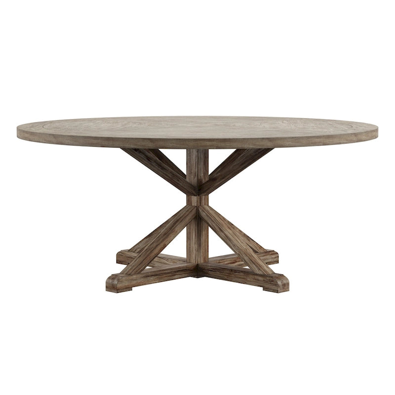 Table de salle à manger Benchwright ronde en chêne gris antique par iNSPIRE Q Artisan