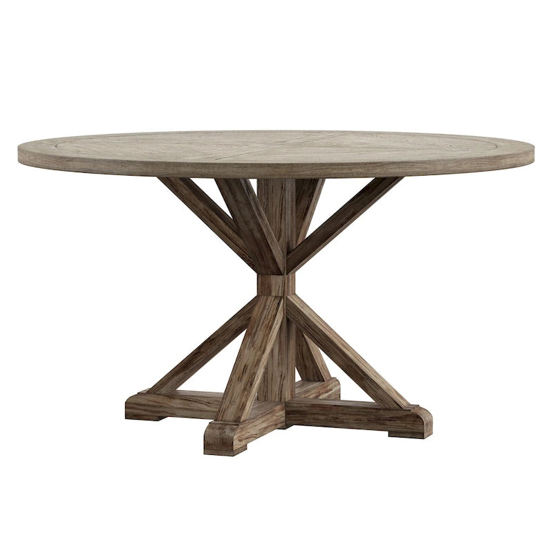 Table de salle à manger Benchwright ronde en chêne gris antique par iNSPIRE Q Artisan