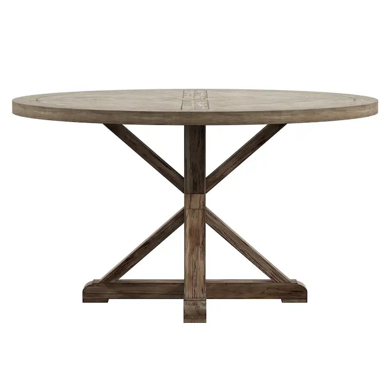 Table de salle à manger Benchwright ronde en chêne gris antique par iNSPIRE Q Artisan