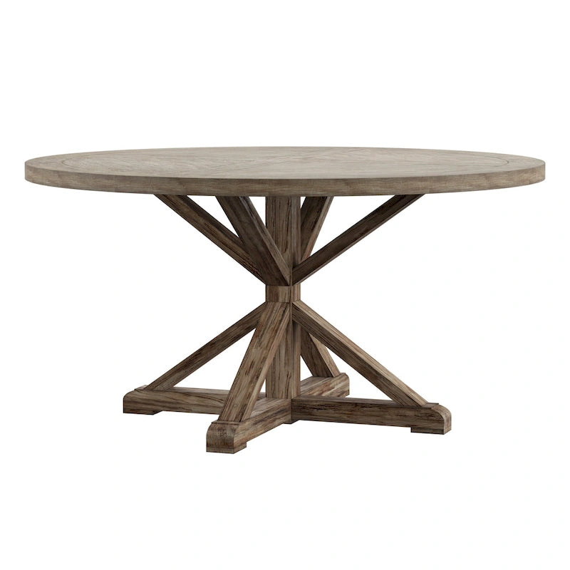 Table de salle à manger Benchwright ronde en chêne gris antique par iNSPIRE Q Artisan