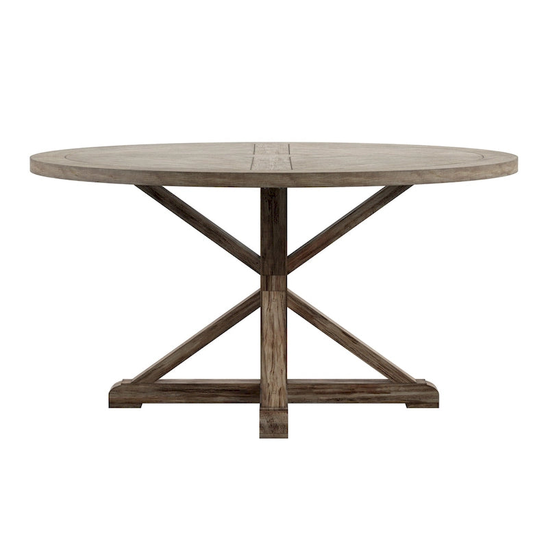 Table de salle à manger Benchwright ronde en chêne gris antique par iNSPIRE Q Artisan
