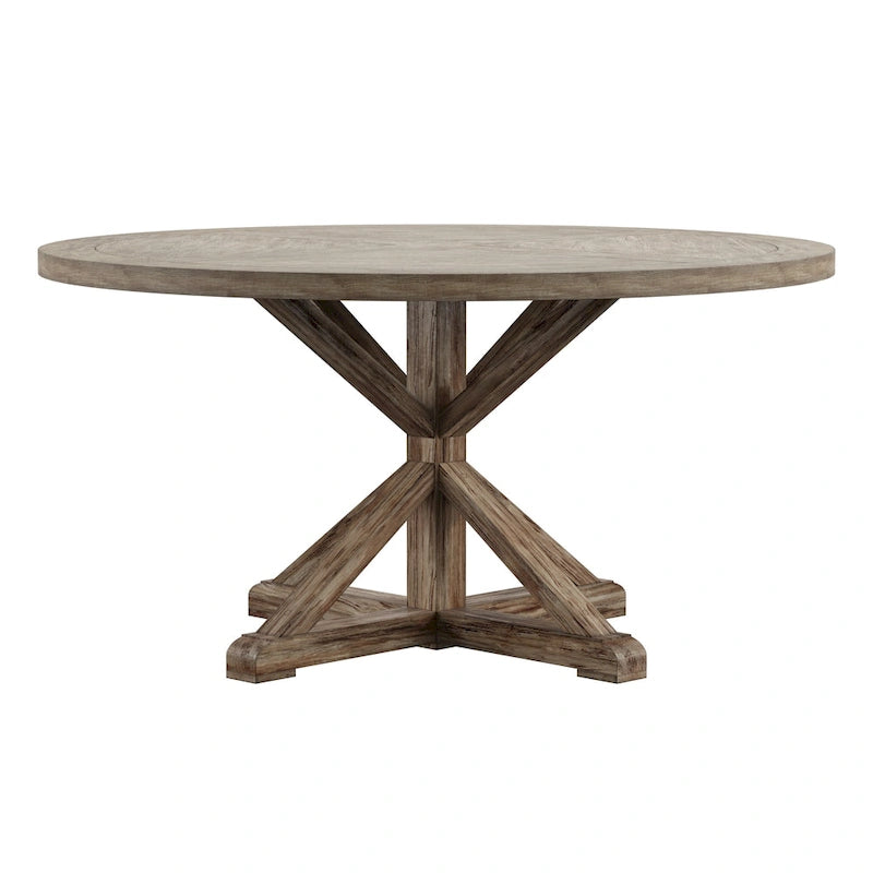 Table de salle à manger Benchwright ronde en chêne gris antique par iNSPIRE Q Artisan