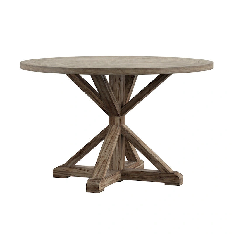 Table de salle à manger Benchwright ronde en chêne gris antique par iNSPIRE Q Artisan