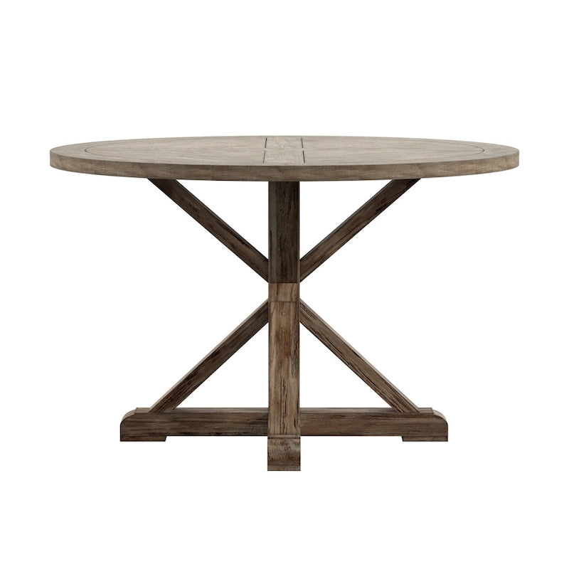 Table de salle à manger Benchwright ronde en chêne gris antique par iNSPIRE Q Artisan