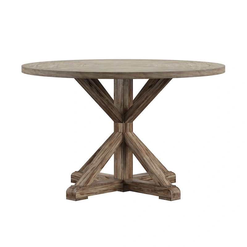 Table de salle à manger Benchwright ronde en chêne gris antique par iNSPIRE Q Artisan