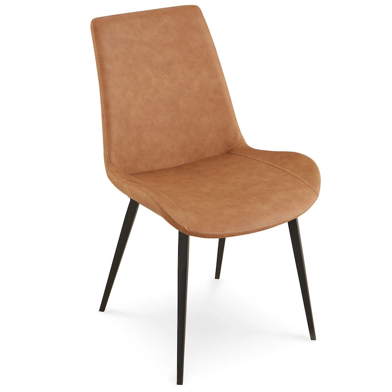 Chaise de salle à manger rembourrée Nicoya en similicuir daim et noir – 34 x 36,1 x 23