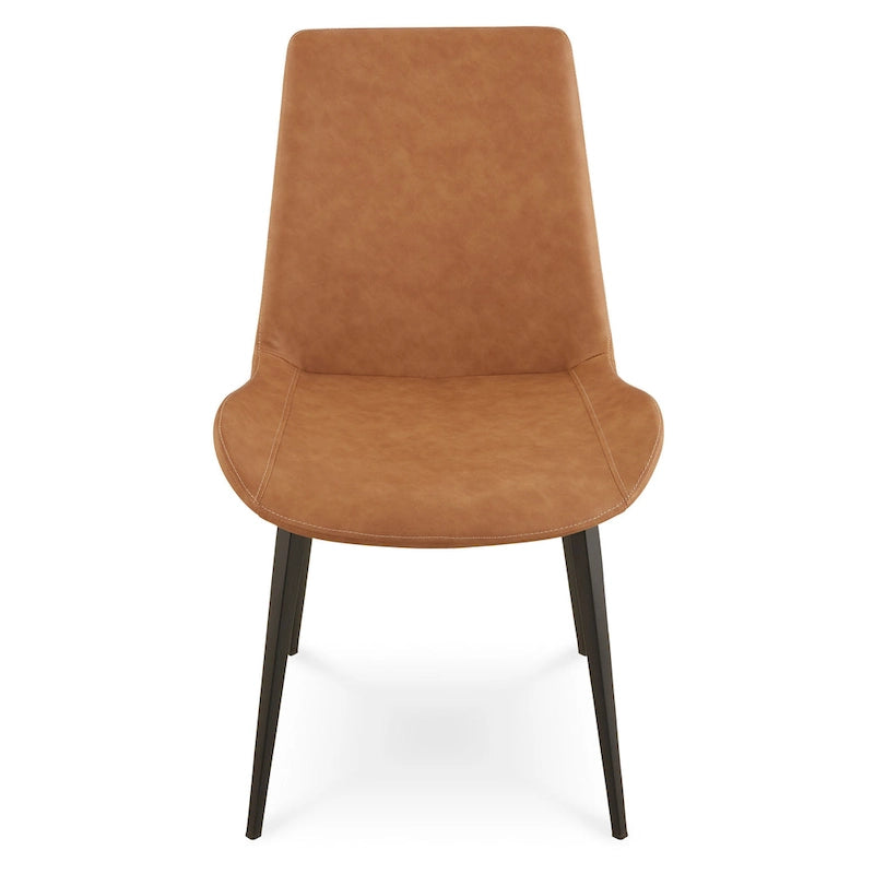 Chaise de salle à manger rembourrée Nicoya en similicuir daim et noir – 34 x 36,1 x 23