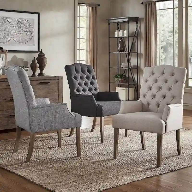 Benchwright Premium Tufted Dining Arm Chair by iNSPIRE Q Artisan
