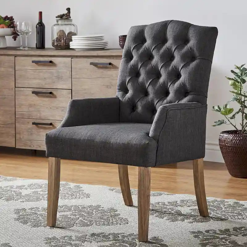 Chaise de salle à manger capitonnée avec accoudoirs Benchwright Premium par iNSPIRE Q Artisan
