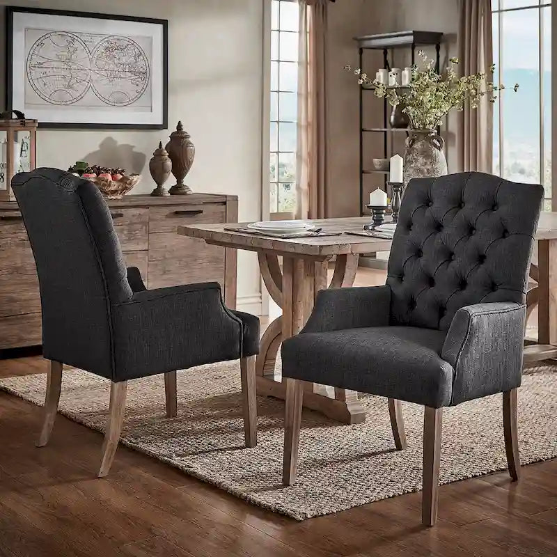 Chaise de salle à manger capitonnée avec accoudoirs Benchwright Premium par iNSPIRE Q Artisan
