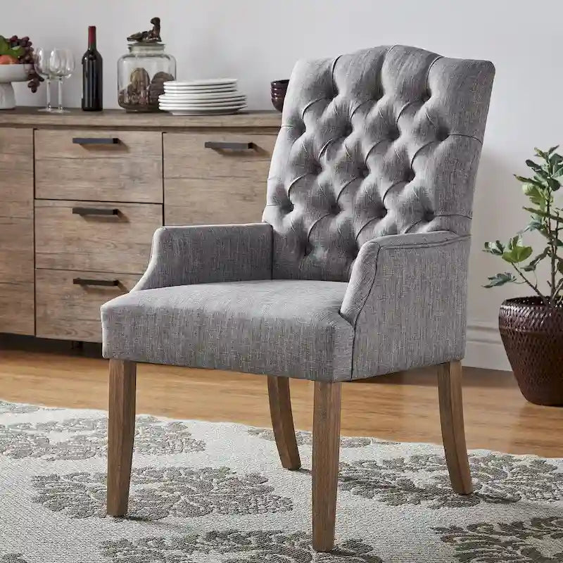 Chaise de salle à manger capitonnée avec accoudoirs Benchwright Premium par iNSPIRE Q Artisan