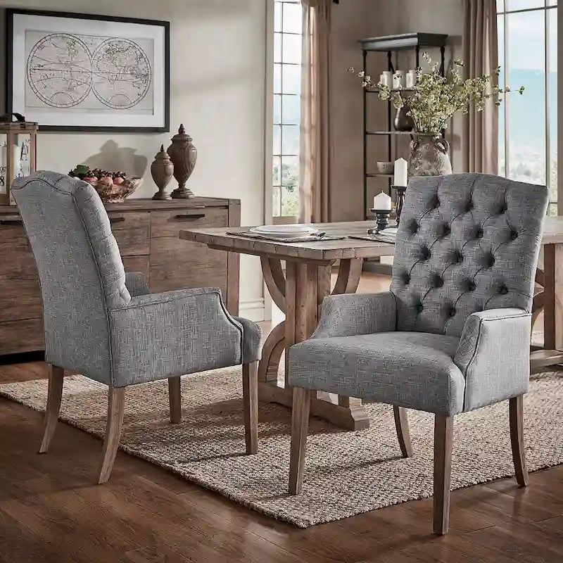 Chaise de salle à manger capitonnée avec accoudoirs Benchwright Premium par iNSPIRE Q Artisan