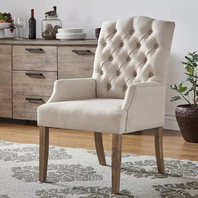 Chaise de salle à manger capitonnée avec accoudoirs Benchwright Premium par iNSPIRE Q Artisan