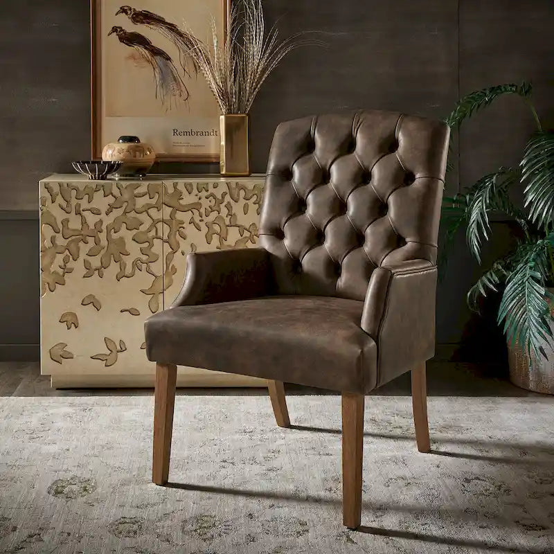 Chaise de salle à manger capitonnée avec accoudoirs Benchwright Premium par iNSPIRE Q Artisan