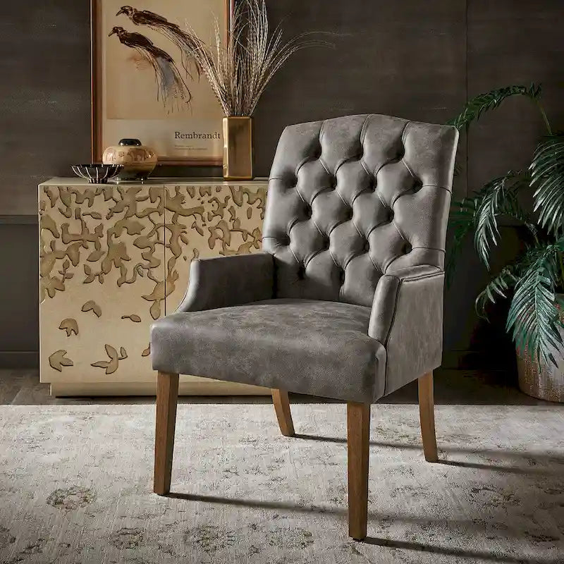 Chaise de salle à manger capitonnée avec accoudoirs Benchwright Premium par iNSPIRE Q Artisan