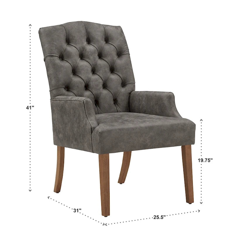 Chaise de salle à manger capitonnée avec accoudoirs Benchwright Premium par iNSPIRE Q Artisan