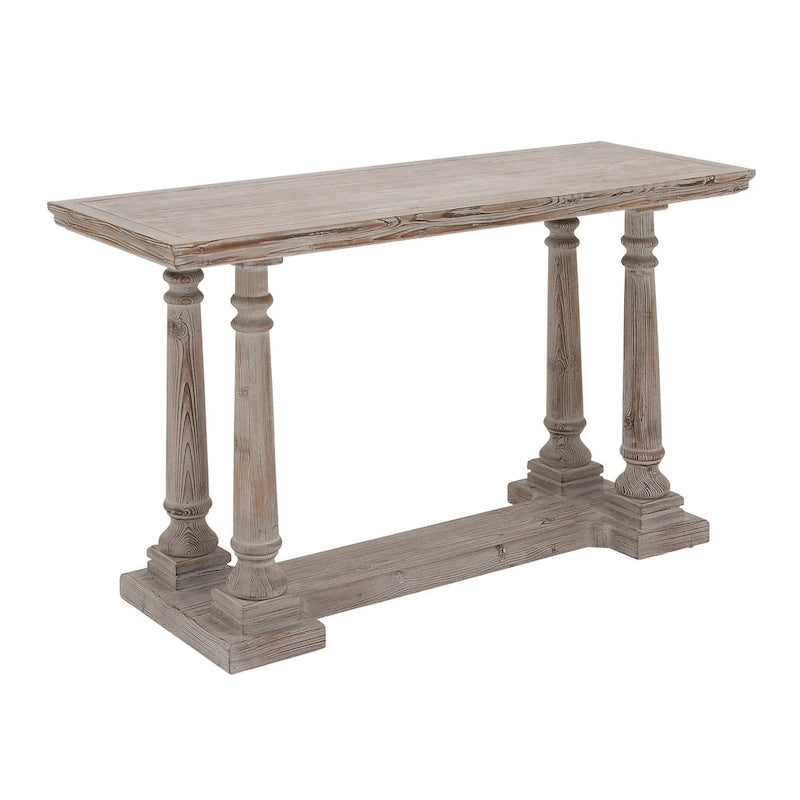 Console en bois avec accents vieillis - Marron clair - Décoration Roche River - 18Px52Lx30H