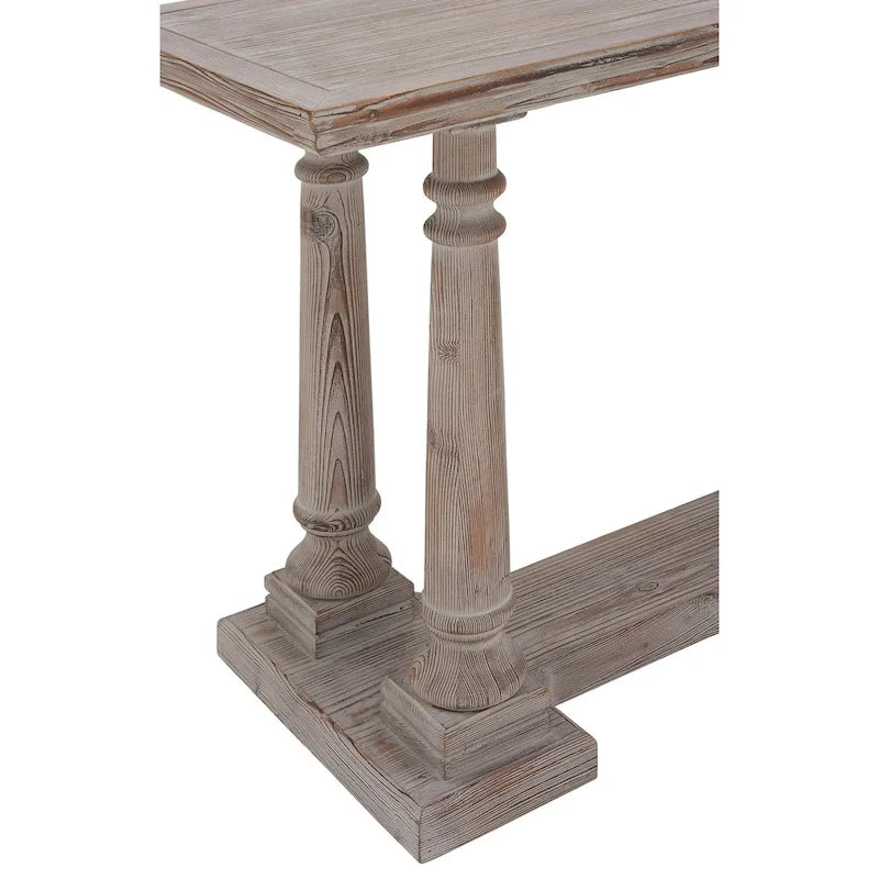 Console en bois avec accents vieillis - Marron clair - Décoration Roche River - 18Px52Lx30H