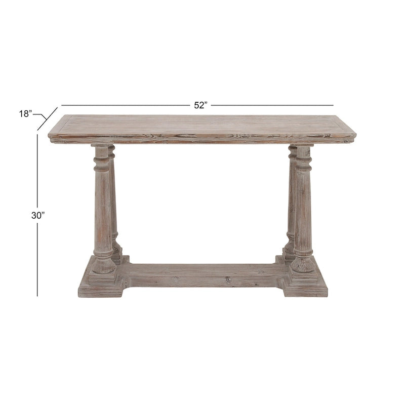 Console en bois avec accents vieillis - Marron clair - Décoration Roche River - 18Px52Lx30H