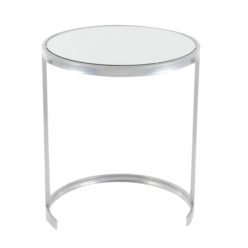 Tables gigognes d'appoint rondes en métal avec plateau en verre noir – Lot de 3 Or ou Argent – Roche River Decor