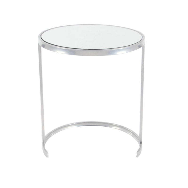 Tables gigognes d'appoint rondes en métal avec plateau en verre noir – Lot de 3 Or ou Argent – Roche River Decor